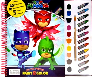 eone pj masks deluxe poster paint & color