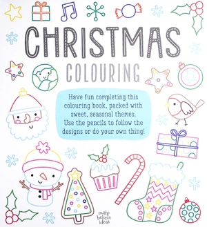 eraser pencil toppers: christmas colouring