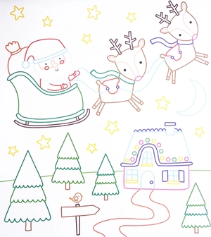 eraser pencil toppers: christmas colouring