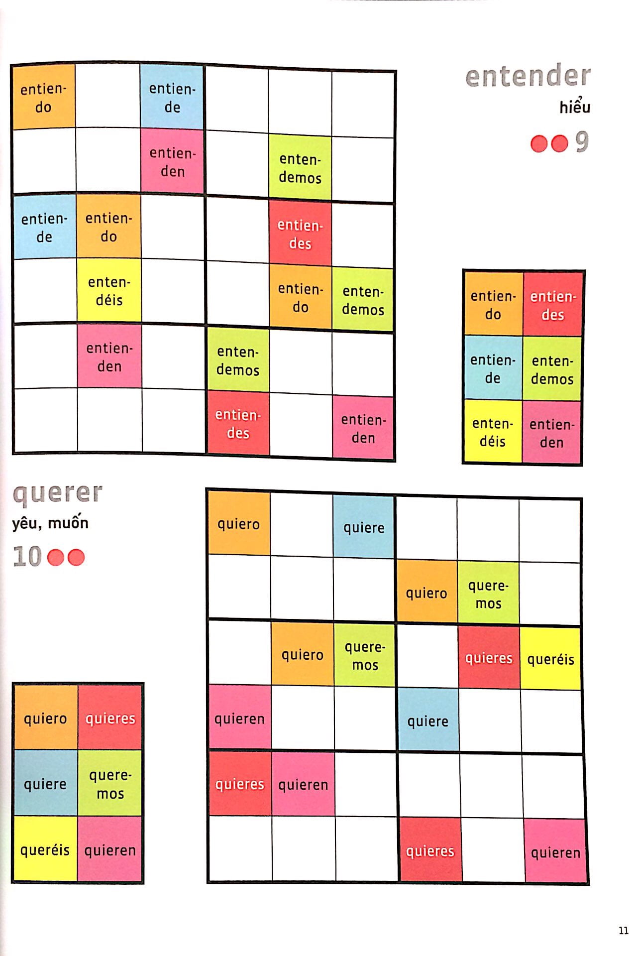 espanol wodoku (a1-a2) - vui học từ vựng với ô chữ sudoku