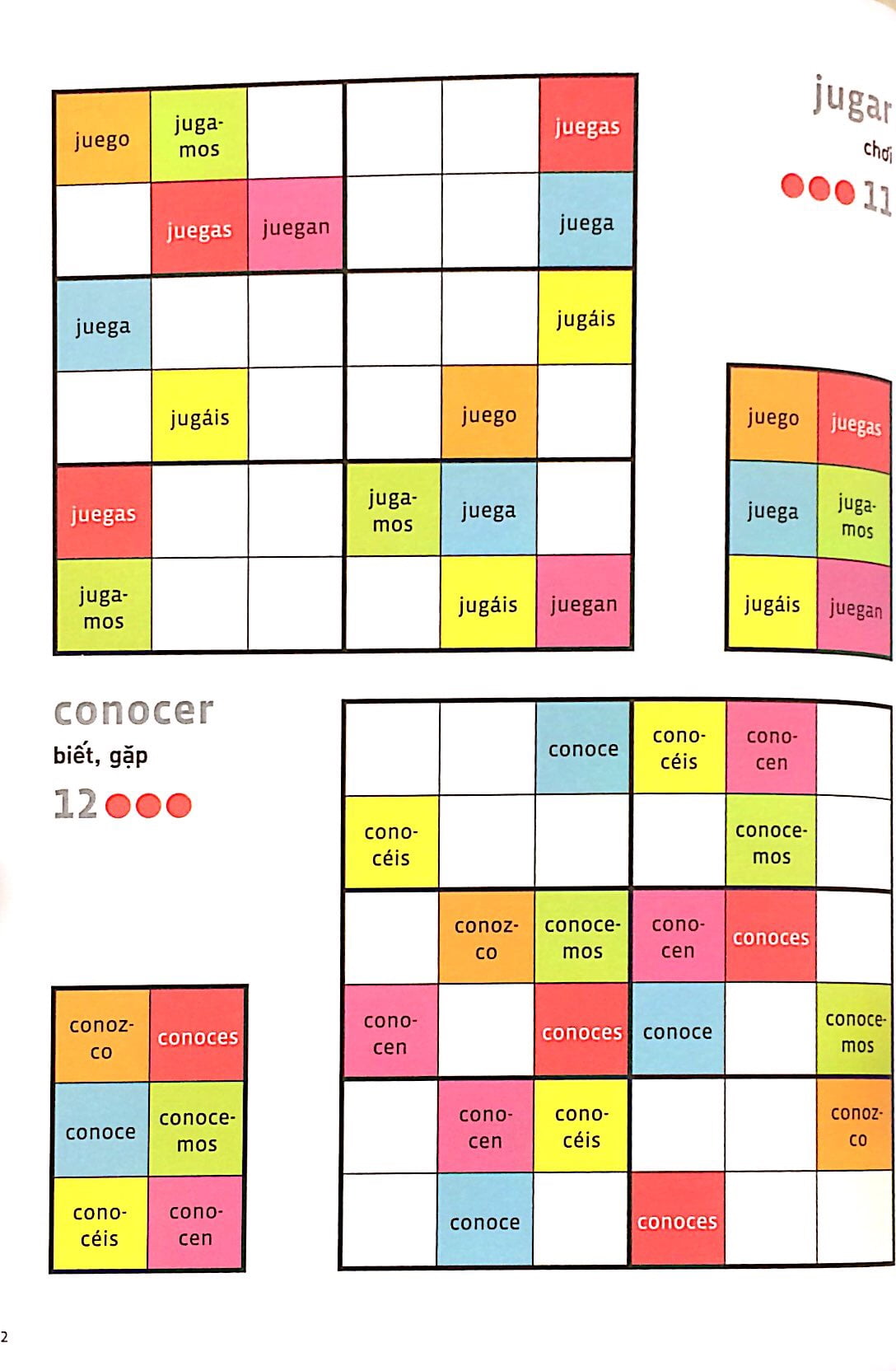 espanol wodoku (a1-a2) - vui học từ vựng với ô chữ sudoku