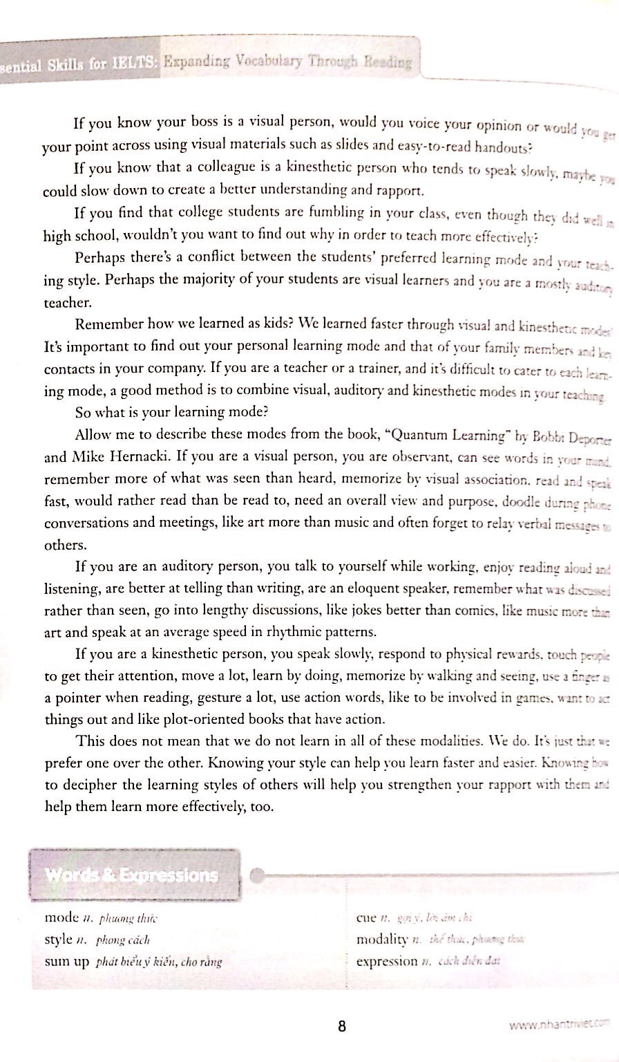 essential skills for ielts - expanding vocabulary through reading