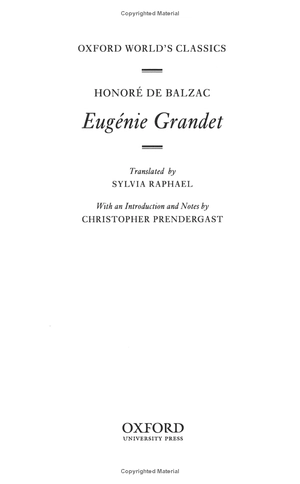 eugénie grandet (oxford world's classics)