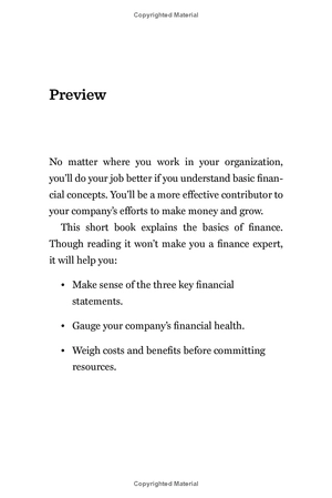 finance basics (hbr 20-minute manager series)