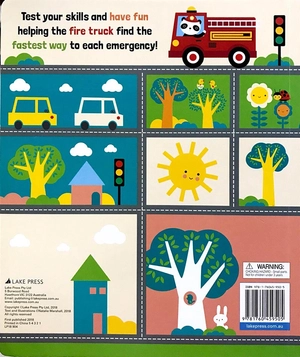 find your way maze fire truck