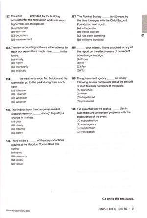 finish toeic 1000 lc reading comprehension