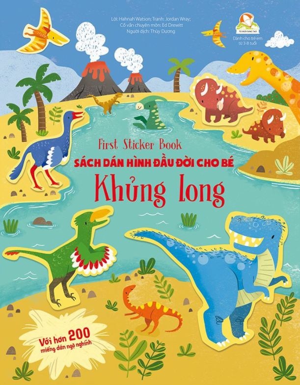 first sticker book - sách dán hình đầu đời cho bé - khủng long