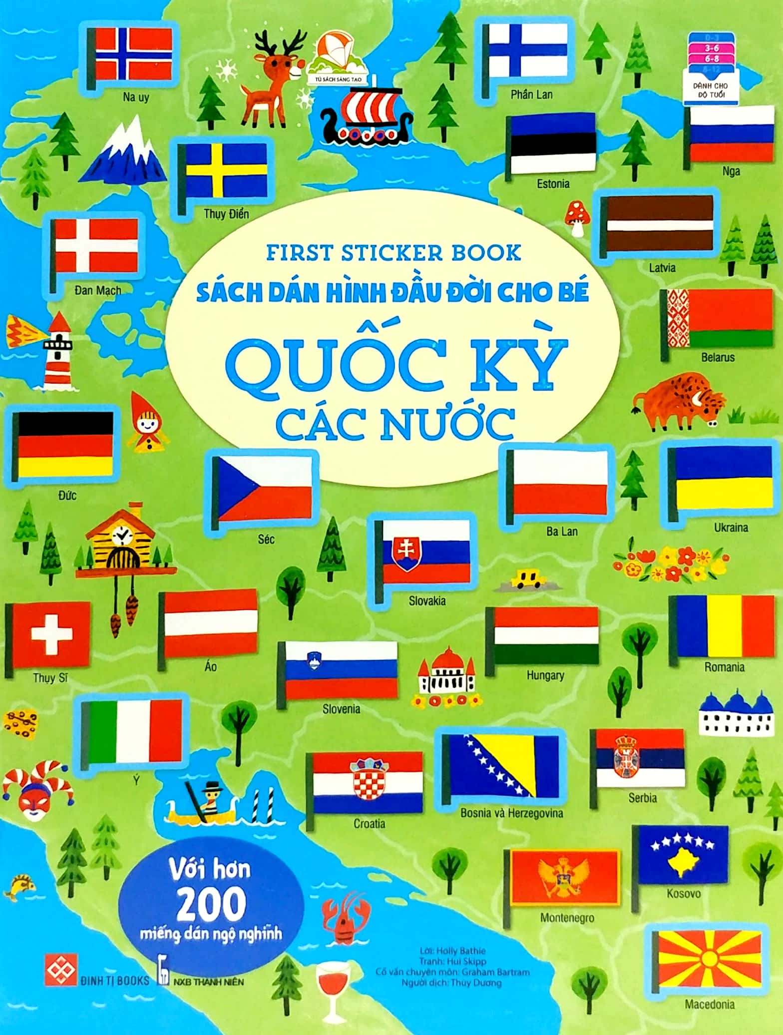 first sticker book - sách dán hình đầu đời cho bé - quốc kỳ các nước