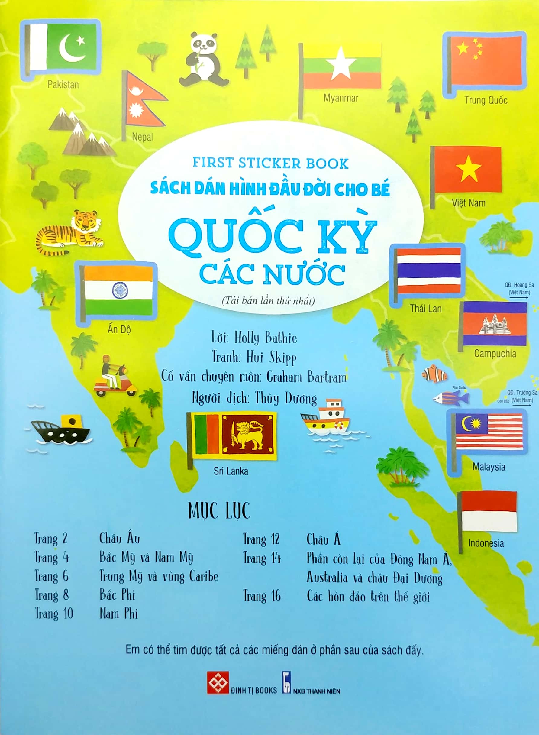 first sticker book - sách dán hình đầu đời cho bé - quốc kỳ các nước