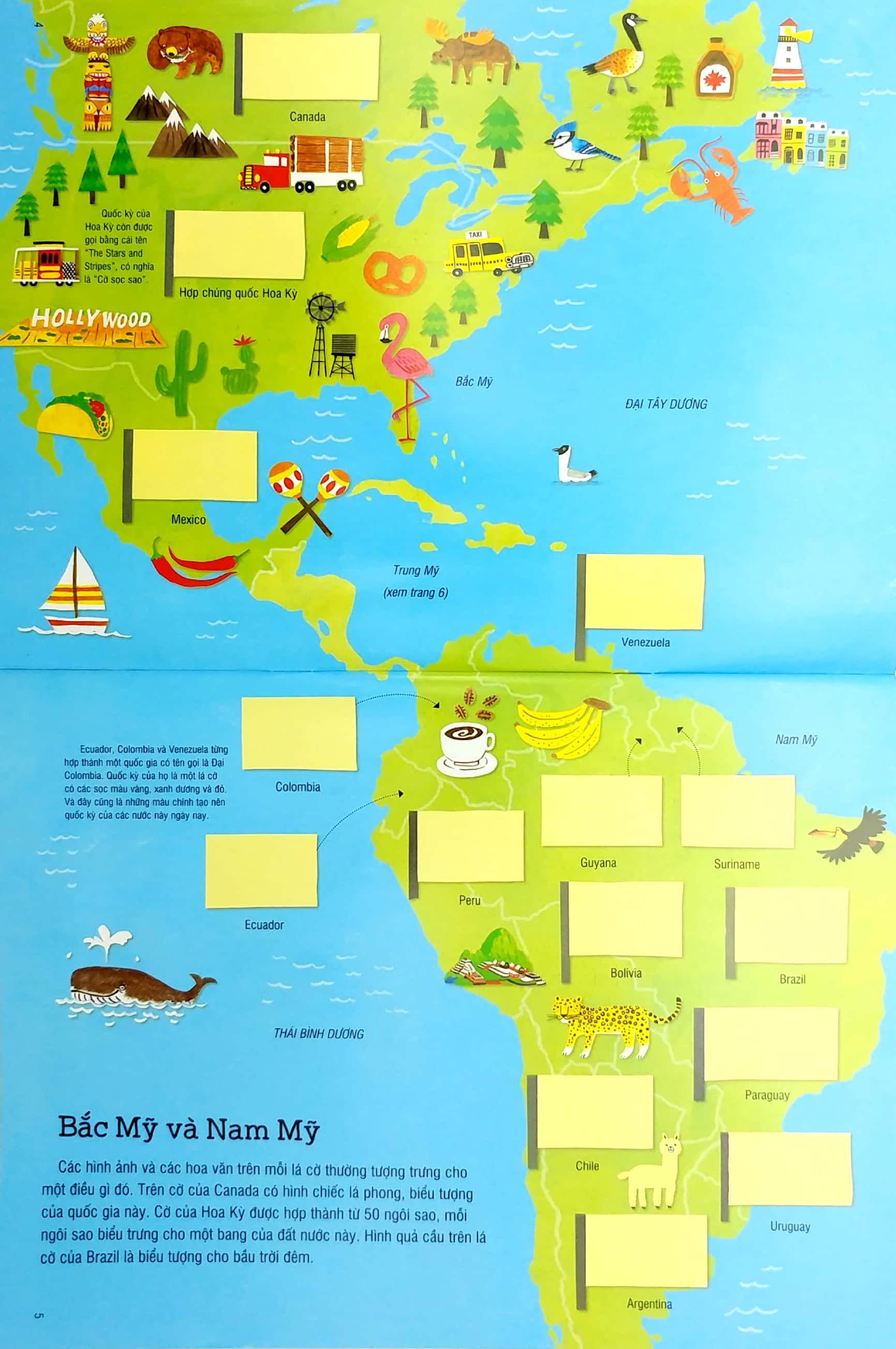 first sticker book - sách dán hình đầu đời cho bé - quốc kỳ các nước