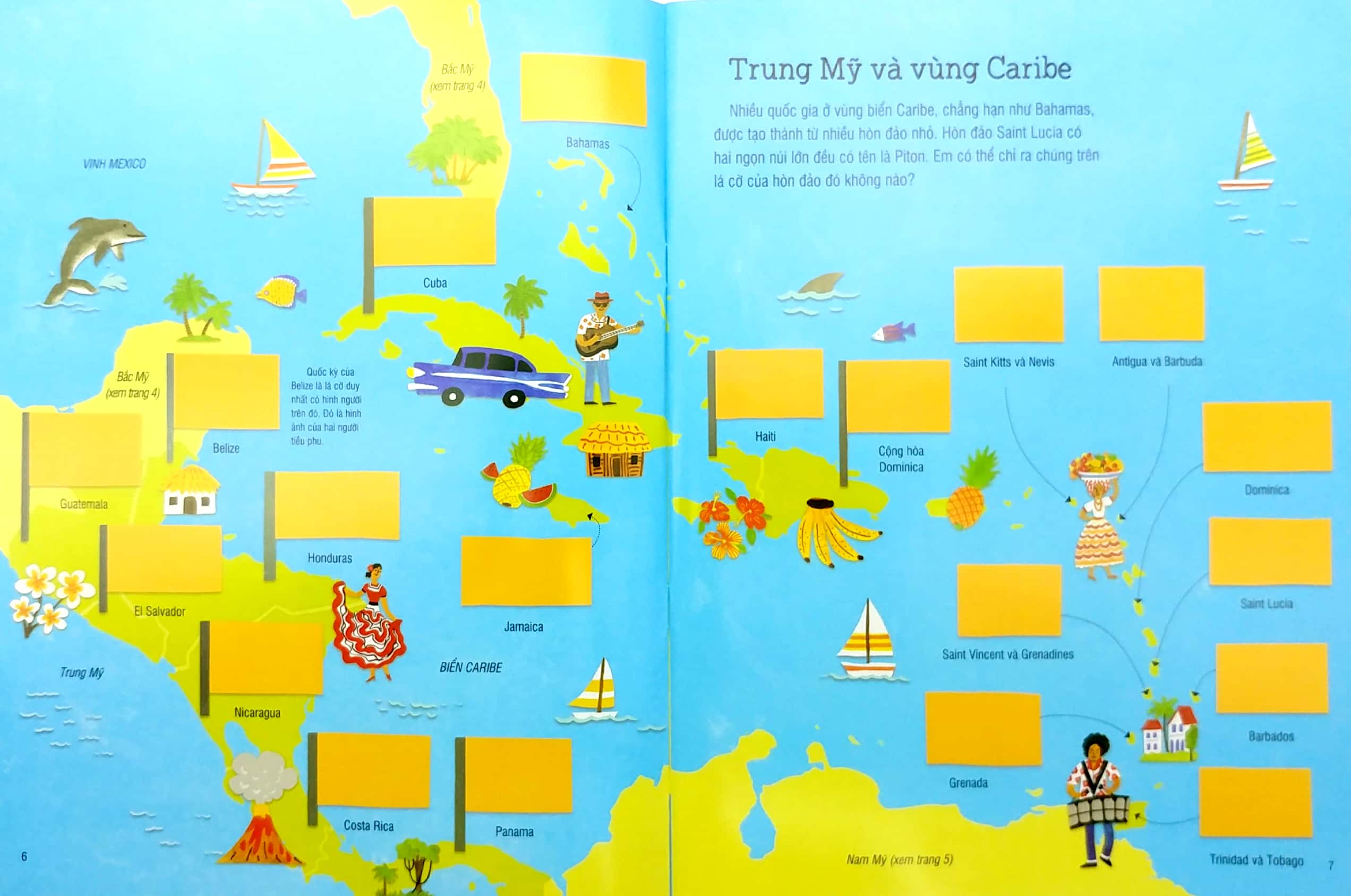 first sticker book - sách dán hình đầu đời cho bé - quốc kỳ các nước