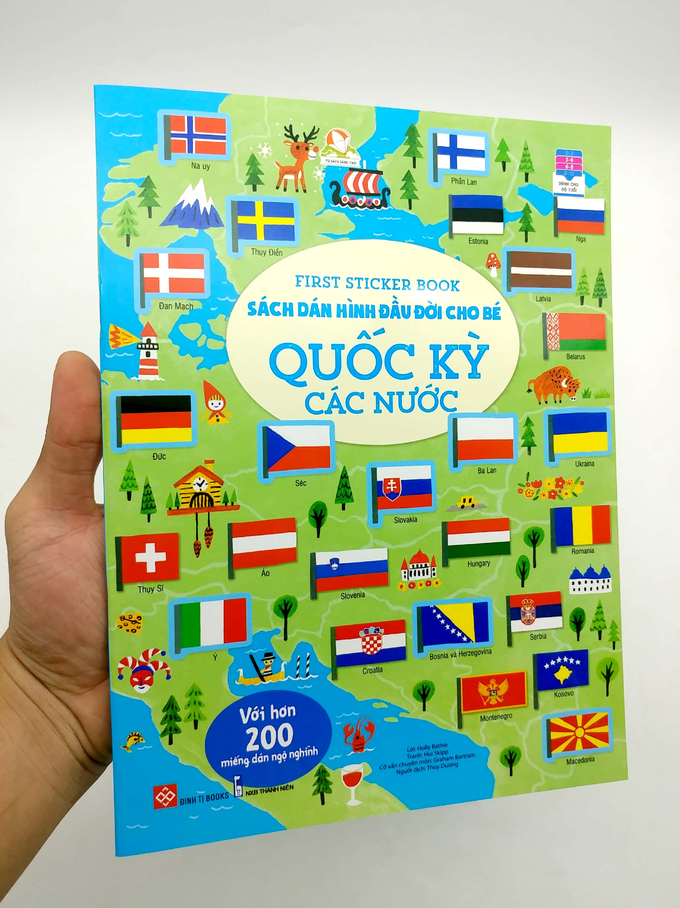first sticker book - sách dán hình đầu đời cho bé - quốc kỳ các nước