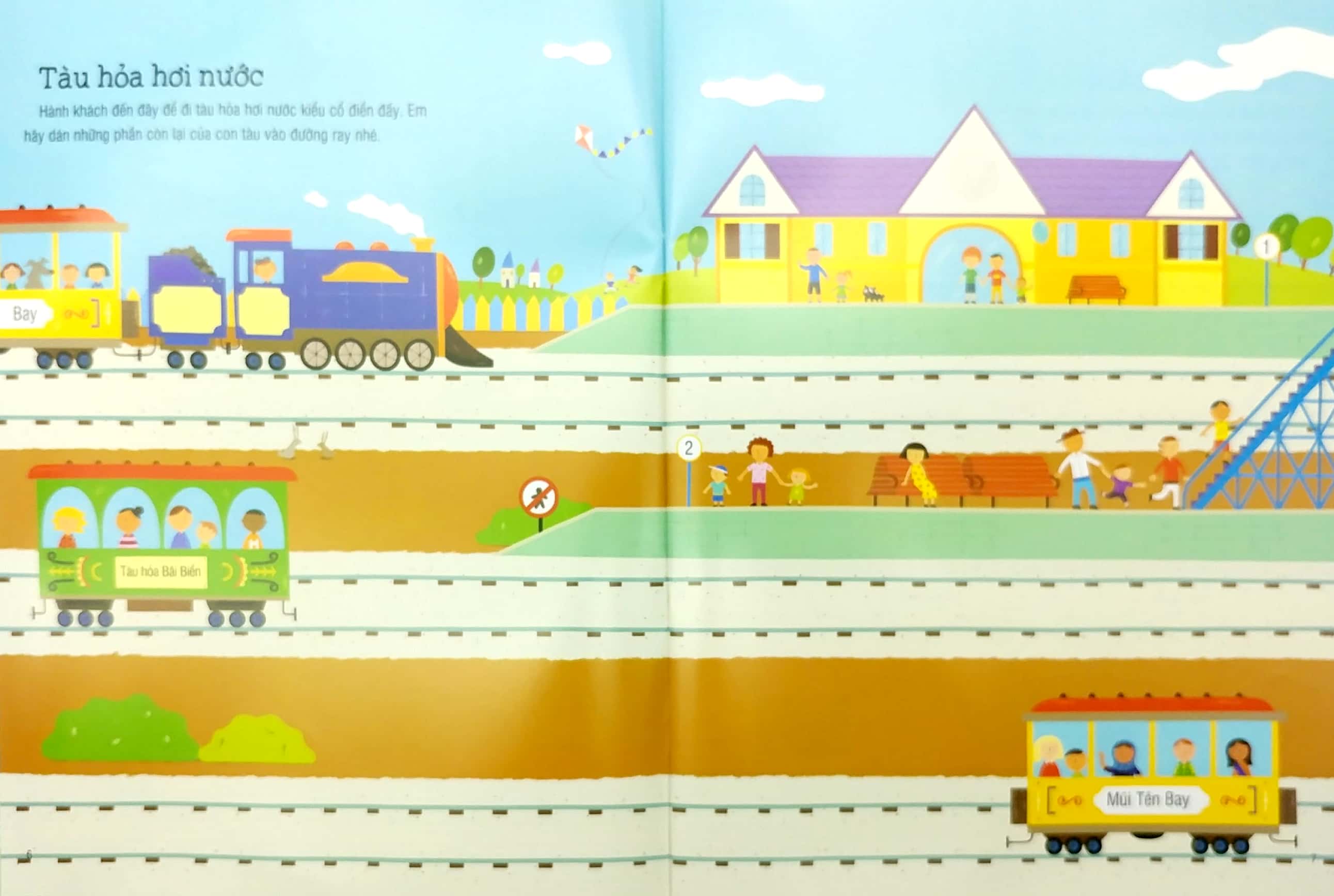 first sticker book - sách dán hình đầu đời cho bé - tàu hỏa