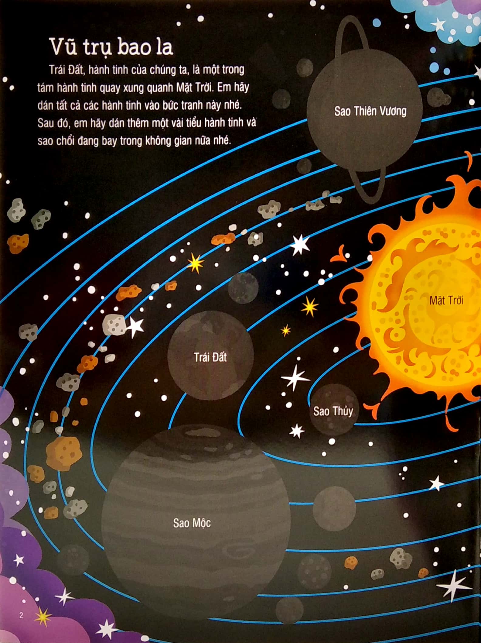 first sticker book - sách dán hình đầu đời cho bé - vũ trụ