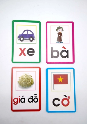 flashcard - bộ thẻ học ghép vần tiếng việt - chữ cái - chữ ghép và dấu thanh (tái bản)