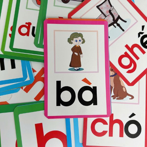 Flashcard - Bo The Hoc Ghep Van Tieng Viet - Chu Cai-Chu Ghep Va Dau Thanh (Tai Ban 2025)