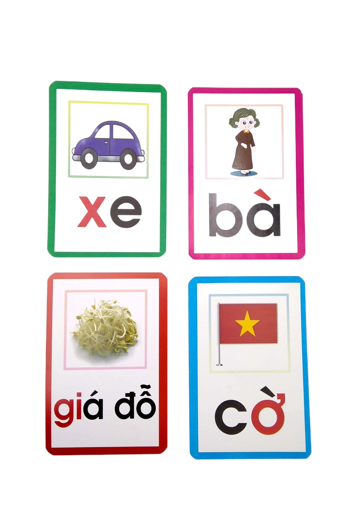 flashcard - bộ thẻ học ghép vần tiếng việt - chữ cái chữ ghép và dấu thanh (theo chuẩn chương trình giáo dục mới)