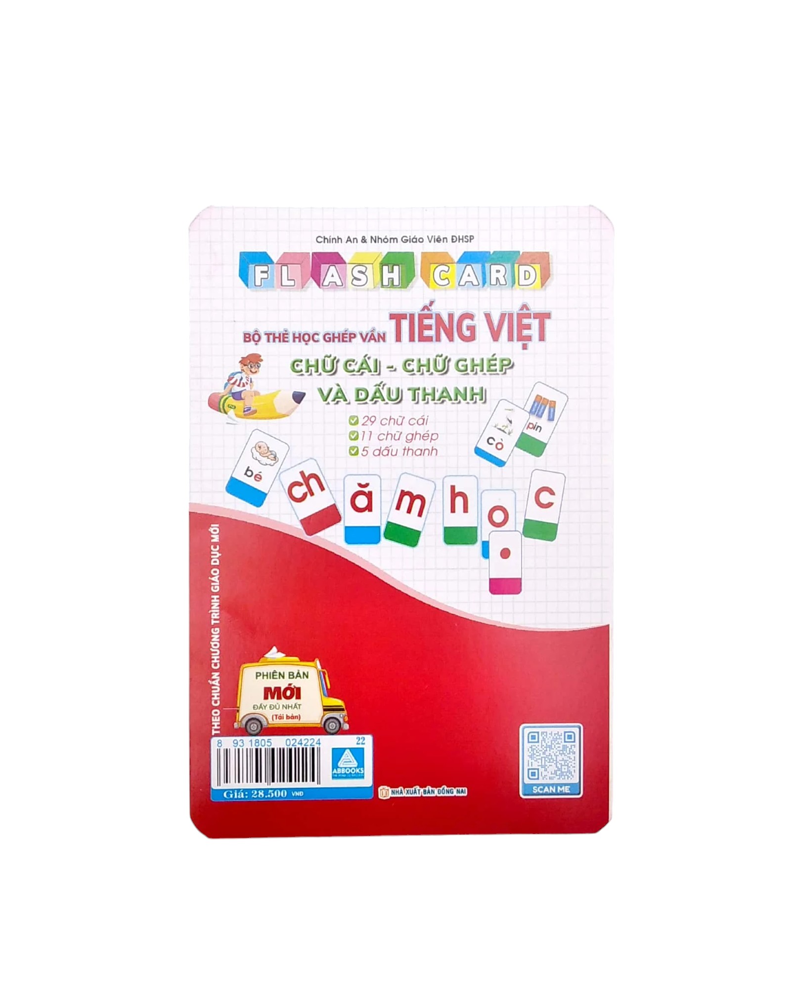 flashcard - bộ thẻ học ghép vần tiếng việt - chữ cái chữ ghép và dấu thanh (theo chuẩn chương trình giáo dục mới)