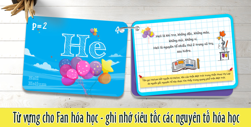flashcard vui học hóa: nguyên tố - hợp chất hóa học