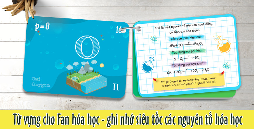 flashcard vui học hóa: nguyên tố - hợp chất hóa học