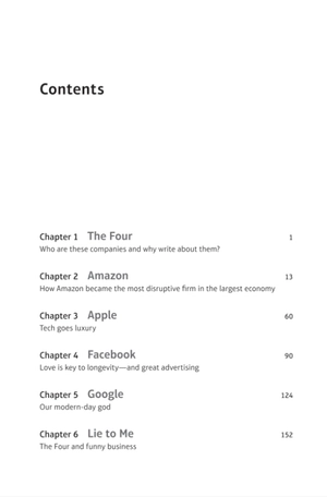 four : the hidden dna of amazon, apple, facebook, and google
