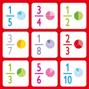 fractions matching games and book