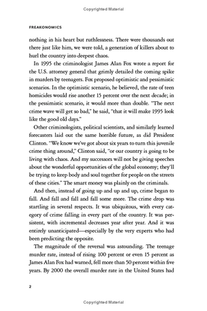 freakonomics: a rogue economist explores the hidden side of everything