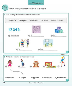 french for everyone junior 5 words a day: learn and practise 1,000 french words