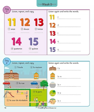 french for everyone junior 5 words a day: learn and practise 1,000 french words