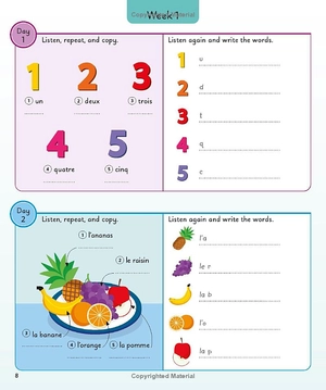 french for everyone junior 5 words a day: learn and practise 1,000 french words