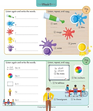 french for everyone junior 5 words a day: learn and practise 1,000 french words