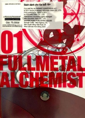 fullmetal alchemist - cang giả kim thuật sư - fullmetal edition - tập 1 (tái bản 2024)