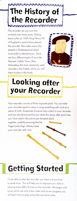 fun to learn recorder book - blue