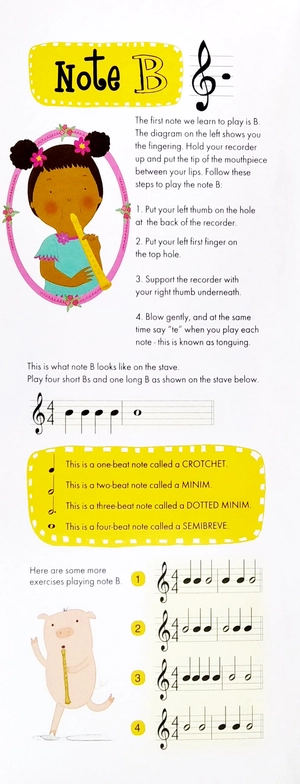 fun to learn recorder book - pink