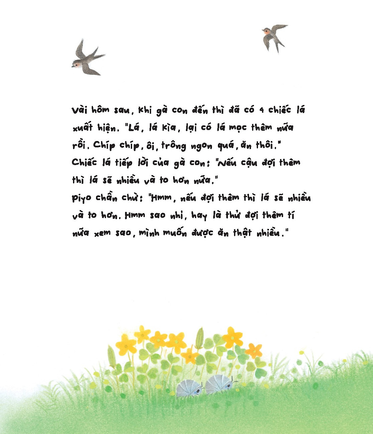 gà con và hoa hướng dương