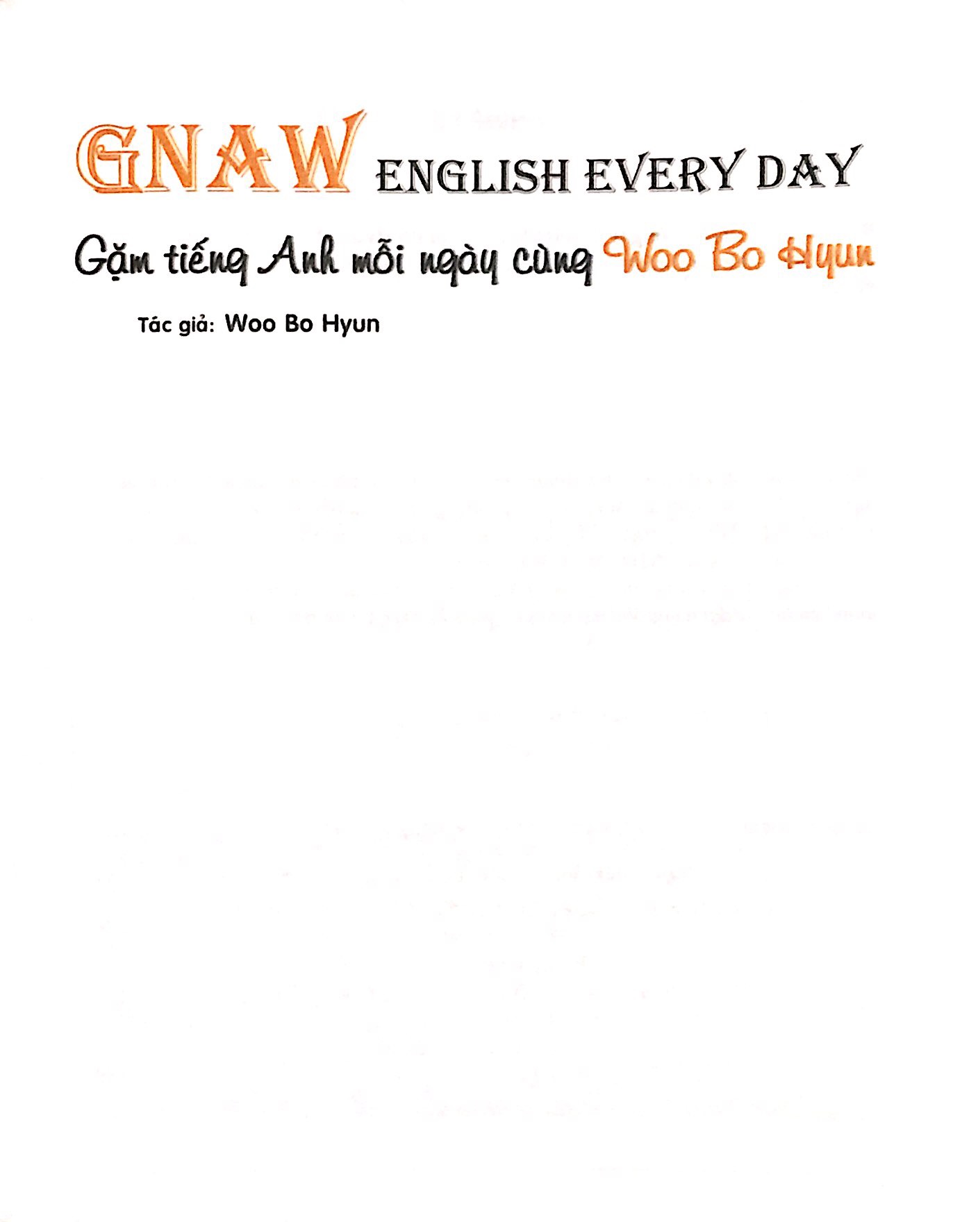 gặm tiếng anh mỗi ngày cùng woo bo hyun (gnaw english everry day)