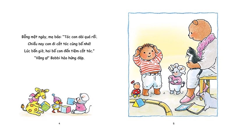 gấu bobbi đi cắt tóc