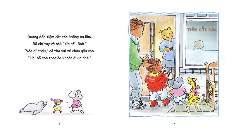 gấu bobbi đi cắt tóc