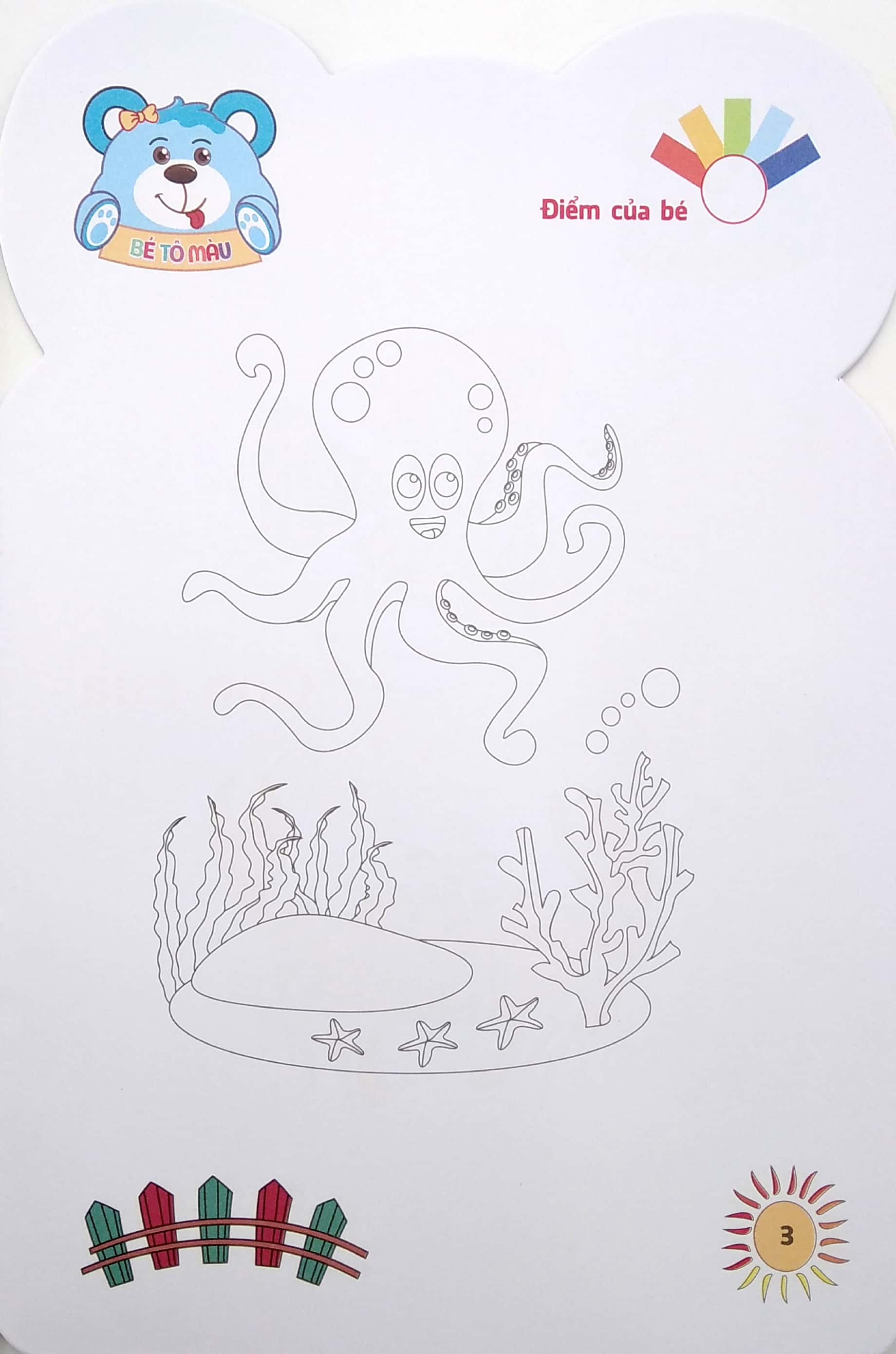 gấu con khéo tay - bé tô màu: động vật biển
