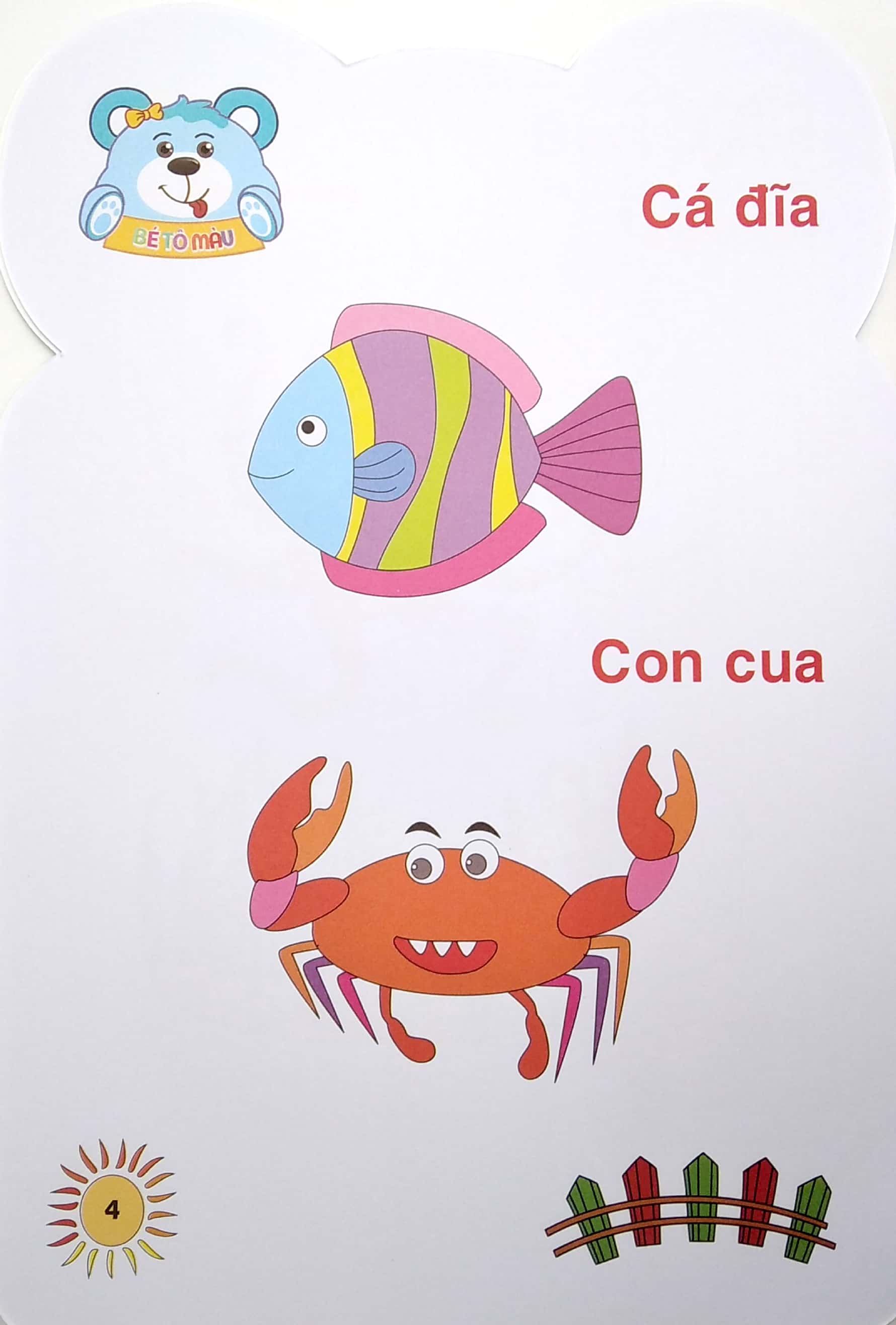 gấu con khéo tay - bé tô màu: động vật biển