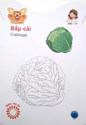 gấu con khéo tay - bé tô màu: rau củ