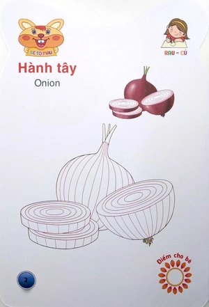 gấu con khéo tay - bé tô màu: rau củ