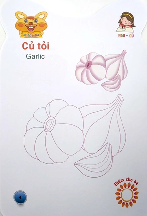 gấu con khéo tay - bé tô màu: rau củ