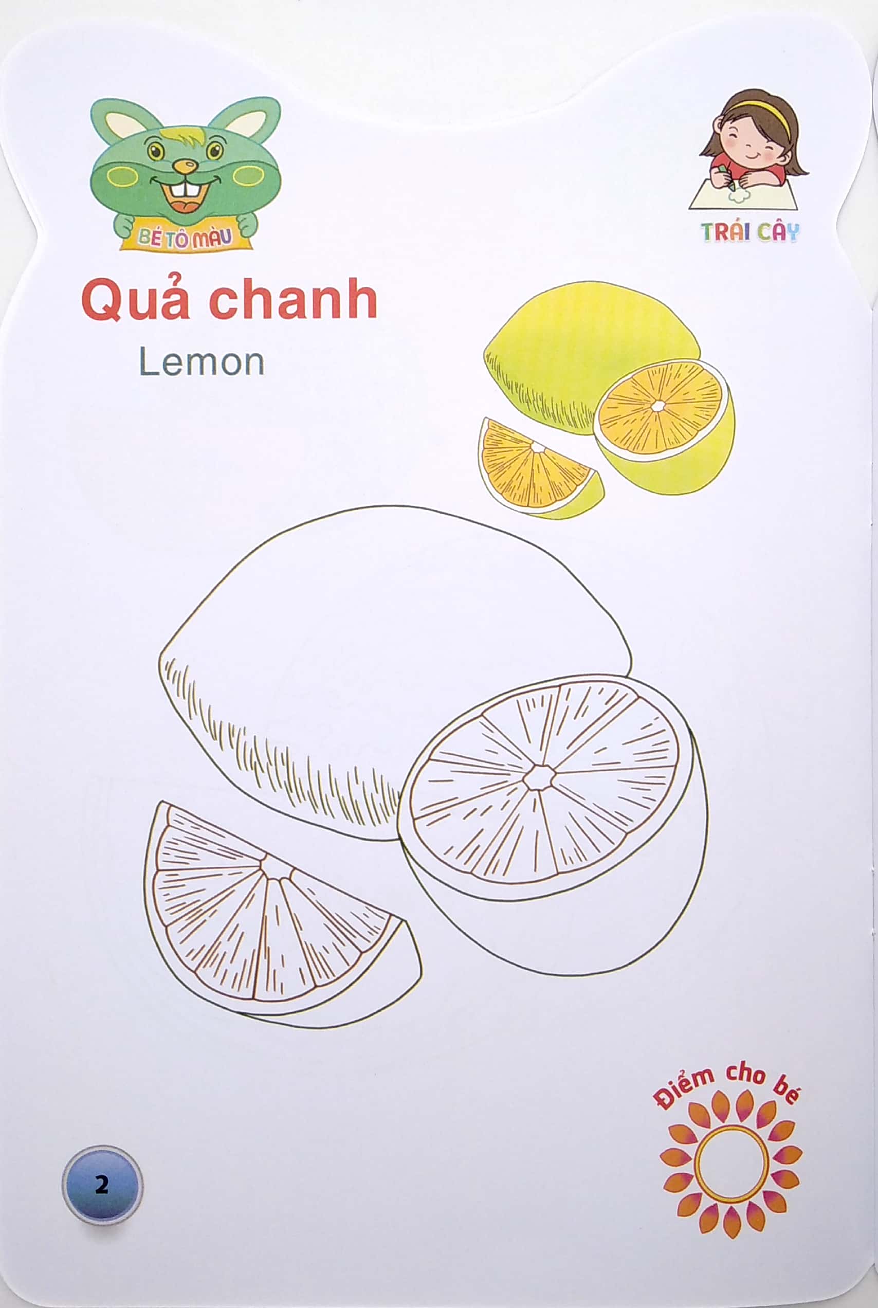 gấu con khéo tay - bé tô màu: trái cây