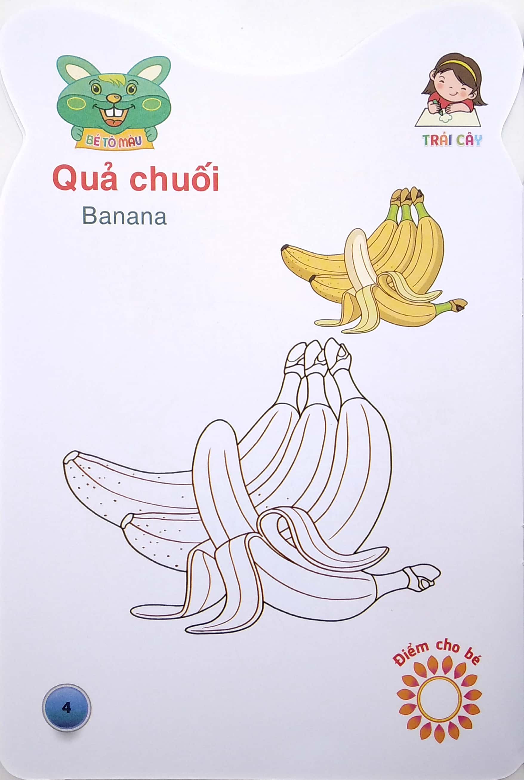 gấu con khéo tay - bé tô màu: trái cây