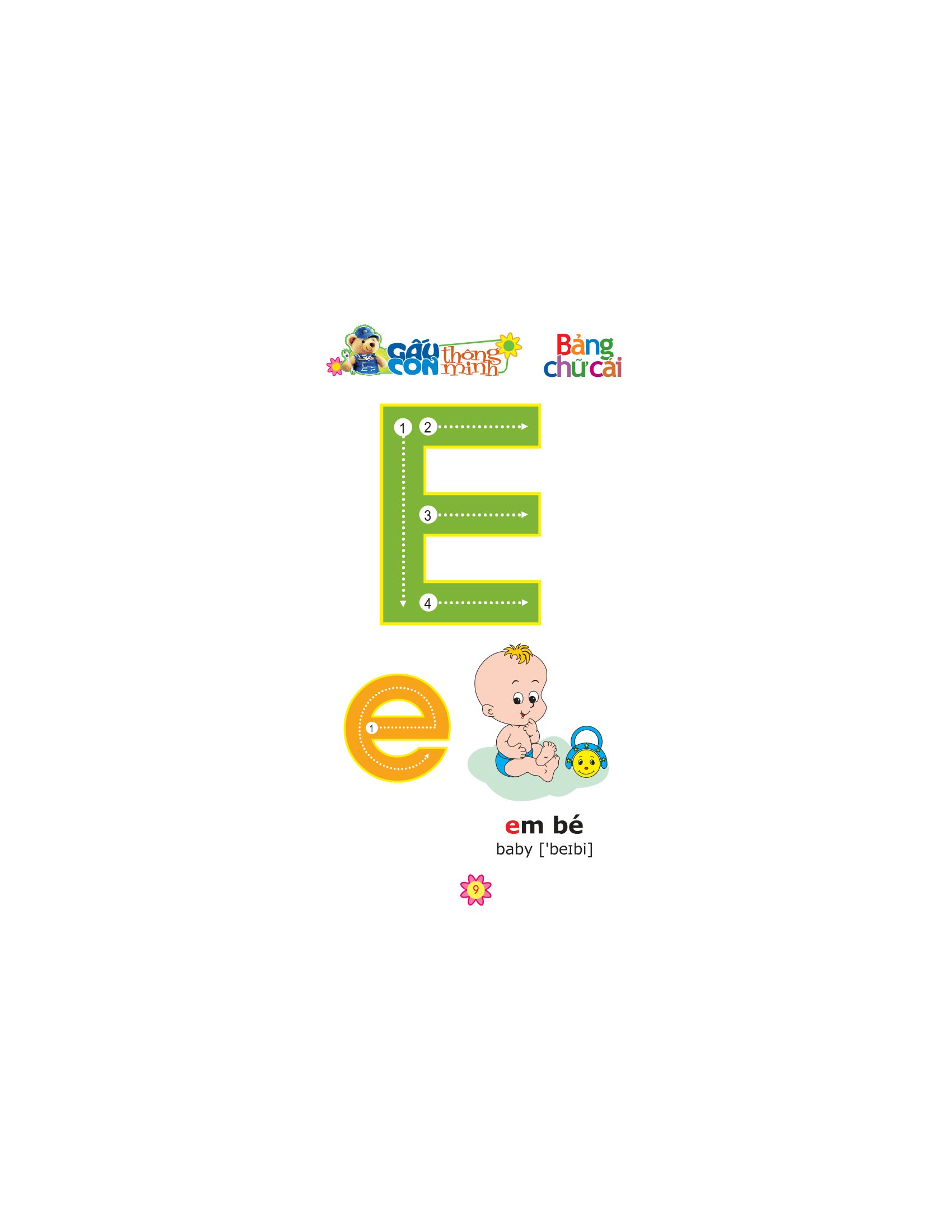 gấu con thông minh - bảng chữ cái (dành cho trẻ mầm non) (tái bản 2023)