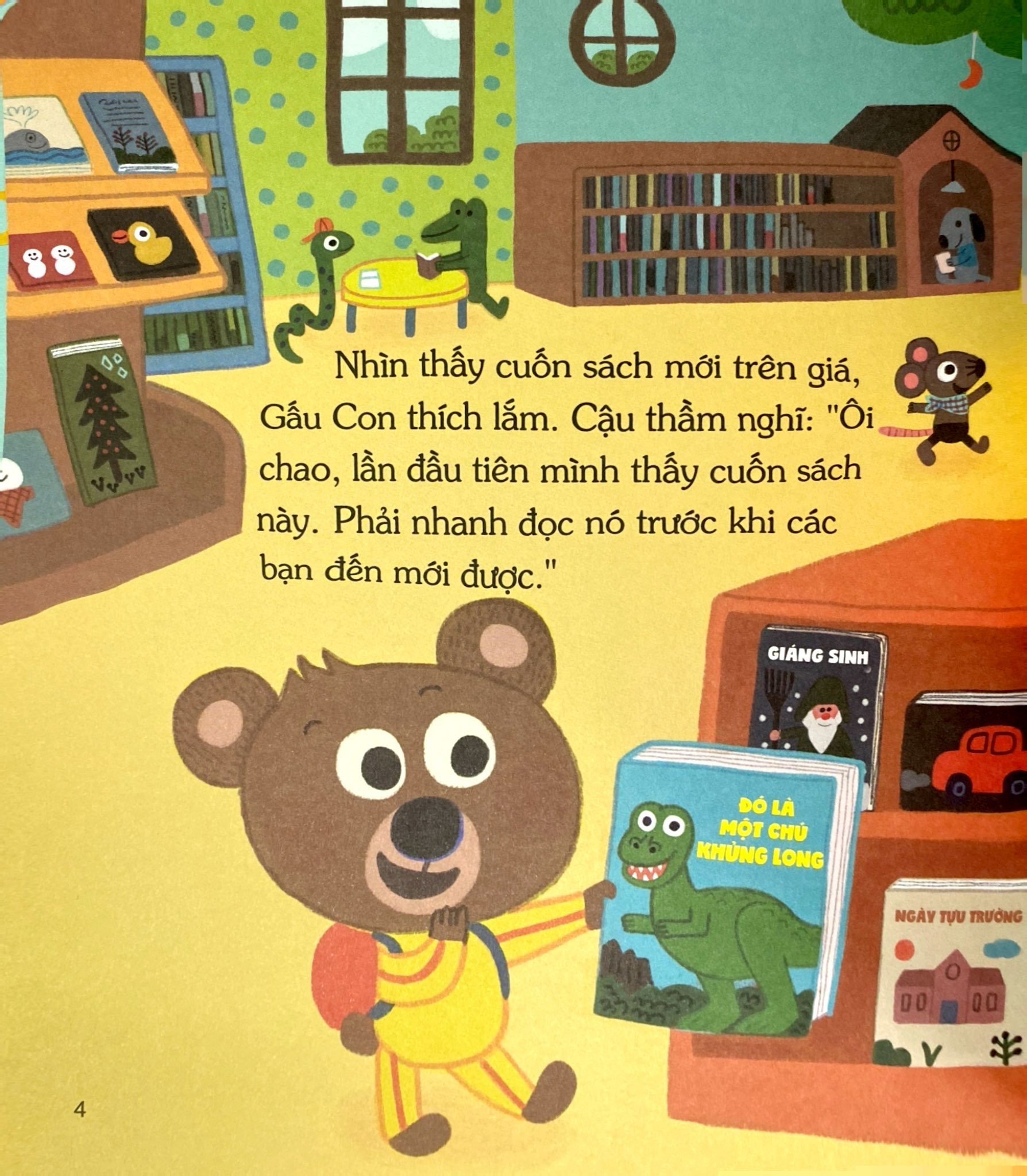 gấu con tinh nghịch - khả năng điều chỉnh bản thân - gấu con đi thư viện (tái bản 2024)