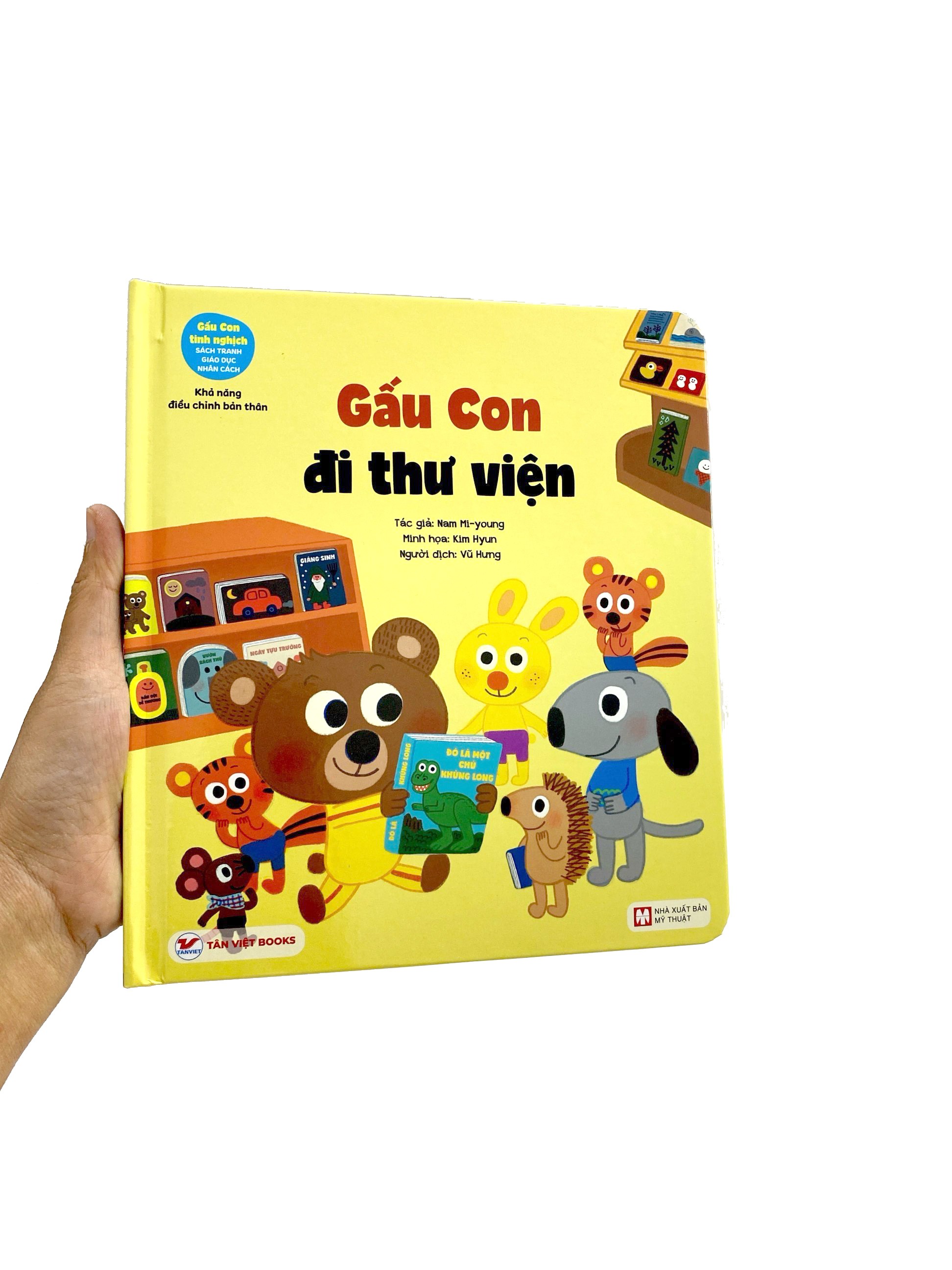 gấu con tinh nghịch - khả năng điều chỉnh bản thân - gấu con đi thư viện (tái bản 2024)