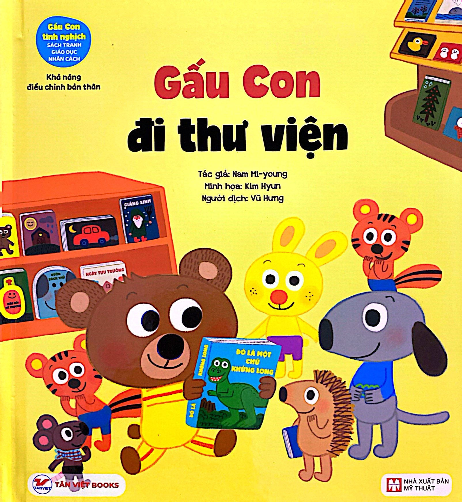 gấu con tinh nghịch - sách tranh giáo dục nhân cách - khả năng điều chỉnh bản thân - gấu con đi thư viện