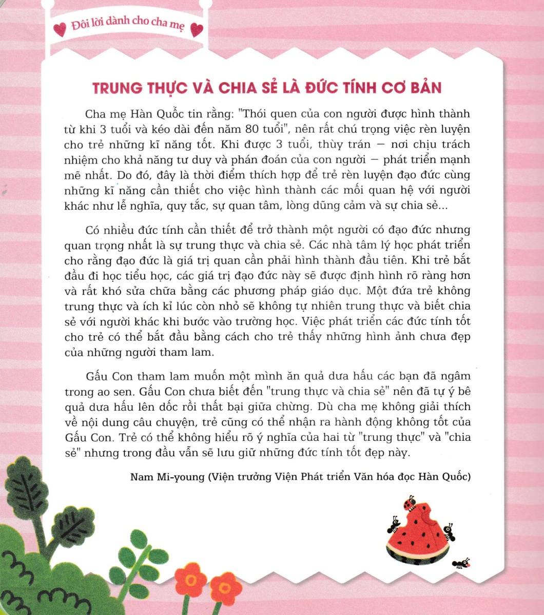 gấu con tinh nghịch - trung thực và chia sẻ: làm thế nào để ăn dưa hấu thật ngon?